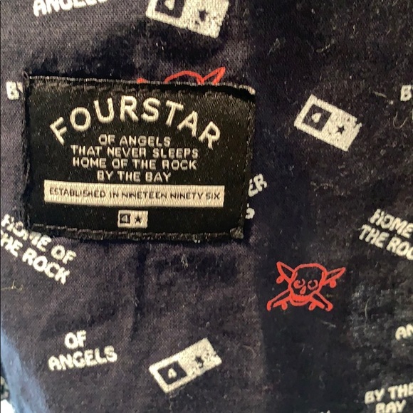 Black four star button up size S - Picture 2 of 4